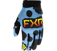 FXR Reflex 2023 Youth Motocross Gloves, black/blue/yellow, size S