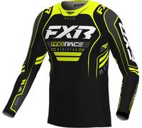 FXR Revo Youth Motocross Jersey, black-white-yellow, size L
