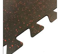 FXR Sports 1 Sqm Red Speckle Rubber Interlocking Flooring Gym Mats - 50Cm X 50Cm X 6mm Tile