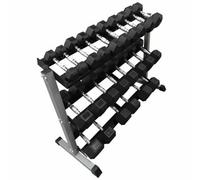 FXR Sports 12 Pair Commercial Hex Dumbbell Storage Rack With Dumbbells 2Kg - 25Kg