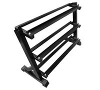 FXR Sports 3-Tier Black Heavy Duty Dumbbell Storage Rack