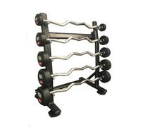 FXR Sports Barbell Rack With 5 Ez Rubber Barbells