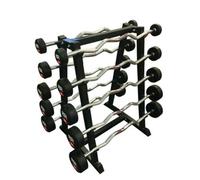 FXR Sports Double Sided Barbell Stand With 10 Ez Round Rubber Barbells
