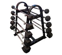 FXR Sports Double Sided Barbell Stand With 10 Hex Barbells