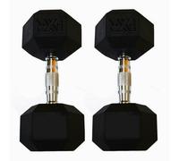 FXR Sports Hexagonal Rubber Dumbbells - 2 X 2Kg
