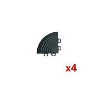 FXR Sports Interlocking Garage Flooring Tiles, Vented Modular Tile For Showroom / Detailing - Corner Piece 4Pk