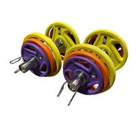 FXR Sports Olympic 2" Dumbbell 20" Bars With Trigrip Iron Plates - 45Kg Set