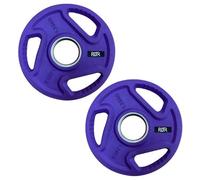 FXR Sports Olympic 2" Tri-Grip Rubber Encased Cast Iron Weight Plates - 2 X 1.25Kg