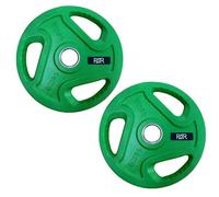 FXR Sports Olympic 2" Tri-Grip Rubber Encased Cast Iron Weight Plates - 2 X 10Kg