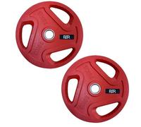FXR Sports Olympic 2" Tri-Grip Rubber Encased Cast Iron Weight Plates - 2 X 20Kg
