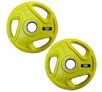 FXR Sports Olympic 2" Tri-Grip Rubber Encased Cast Iron Weight Plates - 2 X 5Kg