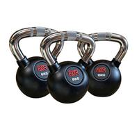 Fxr Sports Rubber Coated Kettlebell With Knurled Steel Handle Set (6, 8, 10Kg)