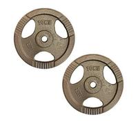 FXR Sports Standard 1" Tri-Grip Cast Iron Weight Plates - 2 X 10Kg