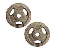 FXR Sports Standard 1" Tri-Grip Cast Iron Weight Plates - 2 X 2.5Kg