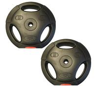 FXR Sports Tri Grip Vinyl 10kg Weight Plates - Pair
