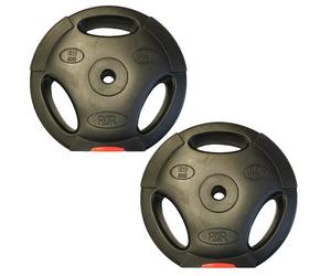 FXR Sports Tri Grip Vinyl 10kg Weight Plates - Pair