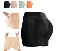 FXRWFSE Latex False Buttocks Square Angle Underwear, Padded Hip Lifting Shapewear, Seamless Butt Lifter Panties for Women (Black,L)