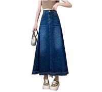 FXSMCXJ Denim Skirt Women Denim Long Skirts Elastic High Waist Skirts Spring Autumn Retro Jean Skirts Large Size 6xl Loose Umbrella Skirts-blue-l