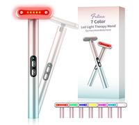 Fxtiaa Led-Light-Therapy-Wand, 7 Colors Photon Blue & Red Light Eye Beauty Tool Red Light Therapy for Face and Neck Skincare Wand Led Facial Equipment Skin Rejuvenation，Home