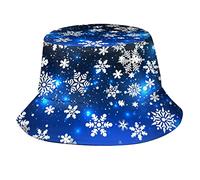 Fxuyyok Christmas Snowflakes Bucket Hat Merry Christmas Sun Hat Fisherman Hat Caps for Men Women Boys Girls