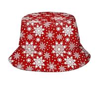 Fxuyyok Christmas Snowflakes Bucket Hat Merry Christmas Sun Hat Fisherman Hat Caps for Men Women Boys Girls