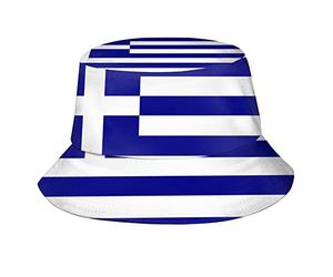 Fxuyyok Funny Retro Greece Flag Gr ucket Hats Summer Travel Beach Sun Hat Outdoor Fisherman Cap for Women Men Teens