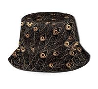 Fxuyyok Peacock Bucket Hat Peacock Feather UV Sun Protction Hat Travel Beach Sun Cap for Men and Women Fisherman Hat