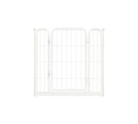 fxw Homeplus Unleashed Dog Playpen Designed for Indoor Use, 1 Add-on Gate, 60cm Height for Large Dogs, White │Patented