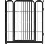 fxw Homeplus Unleashed Indoor Dog Playpen - Stress-Free and Safe Play, 1 Add-on Gate, 80cm Height for Small and Medium Dogs, Black│Patent Pending