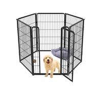 fxw Homeplus Unleashed Indoor Dog Playpen - Stress-Free and Safe Play, Heavy Duty 100cm Height 6 Panels Dog Pen for Medium and Large Dogs, Black│Patent Pending