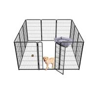 fxw Homeplus Unleashed Indoor Dog Playpen - Stress-Free and Safe Play, Heavy Duty 114cm Height 12 Panels Dog Pen for Large Dogs, Black│Patent Pending