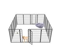 fxw Homeplus Unleashed Indoor Dog Playpen - Stress-Free and Safe Play, Heavy Duty 114cm Height 16 Panels Dog Pen for Large Dogs, Black│Patent Pending