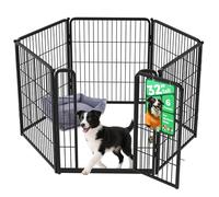 FXW Homeplus Unleashed Indoor Dog Playpen - Stress-Free and Safe Play, Heavy Duty 32 Inch 6 Wire Panels Dog Pen for Small and Medium Dogs, Black│Patented
