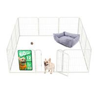 fxw Homeplus Unleashed Indoor Dog Playpen - Stress-Free and Safe Play, Heavy Duty 60cm Height 12 Panels Dog Pen for Puppy and Small Dogs, White│Patent Pending