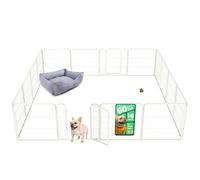 fxw Homeplus Unleashed Indoor Dog Playpen - Stress-Free and Safe Play, Heavy Duty 60cm Height 16 Panels Dog Pen for Puppy and Small Dogs, White│Patent Pending