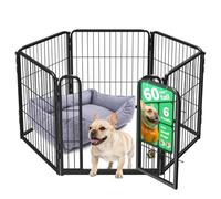 fxw Homeplus Unleashed Indoor Dog Playpen - Stress-Free and Safe Play, Heavy Duty 60cm Height 6 Panels Dog Pen for Puppy and Small Dogs, Black│Patent Pending