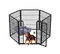 fxw Homeplus Unleashed Indoor Dog Playpen - Stress-Free and Safe Play, Heavy Duty 80cm Height 6 Panels Dog Pen for Small and Medium Dogs, Black│Patent Pending