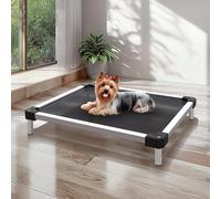 FXW TitanNest Chew-Proof Elevated Dog Bed, Raised Cot for Indoor/Outdoor/Camping Use, Durable & Waterproof Cooling Pet Bed for Toy Dogs, 23.0" L x 18.0" W x 4.5" H, Black
