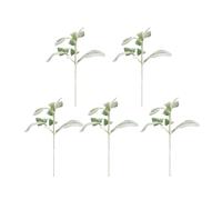 fxwtich Artificial Greenery Home Decor Simulated Lamb Ear Plants 5pcs Flocked Lambs Leaves with Stem Reusable Wedding Party Faux Floral Arrangement Indoor 24cm