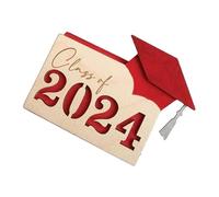 fxwtich College Graduation Keepsake School Days Memory Book Wooden Gift Card Holder Personalized 12-slot for High Graduates Customizable Class of Red