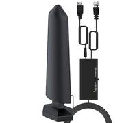 fxwtich Compact Size Tv Antenna Amplified Indoor 400 Mile Range Hd-Compatible Channels Digital for Clear Picture High Sound Quality Window Placement ABC CBS Black