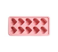 fxwtich Non-stick Popsicle Molds Smooth Surface Ice Tray Silicone Cube Trays Heart Shaped 10 Cavities Easy Release Diy Love Cubes Chocolate Candy Mold for Pink