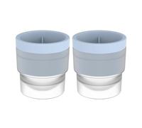 fxwtich Space-Saving Ice Cube Maker Tray with Clear Individual Lid 2pcs Stackable Ball Mold Slow-Melting Spherical for Cocktails Bourbon Rum Odor-Free Whiskey Blue