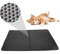 FXxswey Cat Litter Mat, Honeycomb Double Layer Design, Waterproof Urine Proof Trapper Mat for Litter Boxes, Easy Clean Scatter Control (28" X 22" Inch), 1 Count