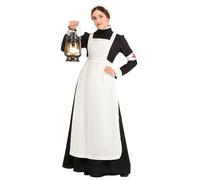 Fy-Dooy Women's Great War Nurse Costumes - Long Sleeve Halloween Roleplay Outfits Costume (M)