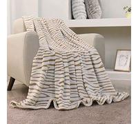 FY FIBER HOUSE Flannel Fleece Throw Microfiber Blanket with 3D Zebra Print,130x150cm,Brown