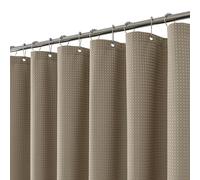 FY&XZH Heavy-Duty Waffle Weave Shower Curtain with Stainless Steel Hooks, Thick Fabric for Bathroom, Hotel, Spa & Salon-122 x 183cm (Khaki)