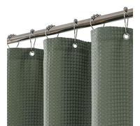 FY&XZH Heavy-Duty Waffle Weave Shower Curtain with Stainless Steel Hooks, Thick Fabric for Bathroom, Hotel, Spa & Salon-92 x 183cm (Green)