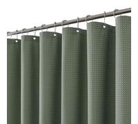 FY&XZH Heavy-Duty Waffle Weave Shower Curtain with Stainless Steel Hooks, Thick Fabric for Bathroom, Hotel, Spa & Salon-183 x 214cm (Green)