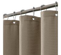 FY&XZH Heavy-Duty Waffle Weave Shower Curtain with Stainless Steel Hooks, Thick Fabric for Bathroom, Hotel, Spa & Salon-92 x 183cm (Khaki)